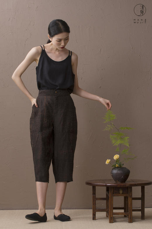 漫物记香云纱女式拼接七分裤xys-w069 商品图2