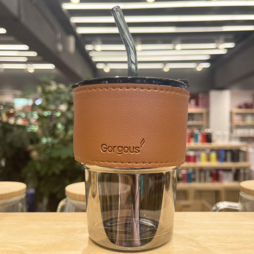 玻璃竹节杯420ml 吸管口直饮口一杯多用 便携咖啡杯家用水杯 不耐高温不可加热 （新款和之前的老款有细微差别 吸管只有烟灰色 介意勿拍） 商品图3