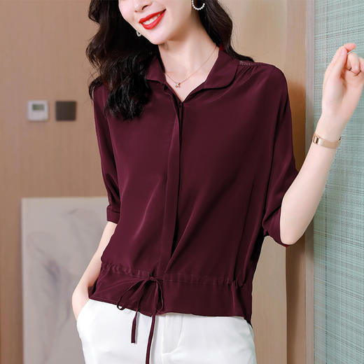 新款法式时尚气质休闲薄款仿真丝衬衫KQL-1825 商品图3
