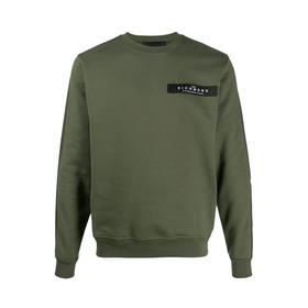 RICHMOND 男士棉质字母徽标印花长袖卫衣 军绿色 RMA19088FE KAKY