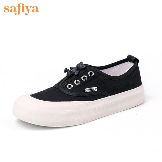Safiya索菲娅潮趣小熊低跟百搭帆布鞋2022秋新款SF23112404 商品图2