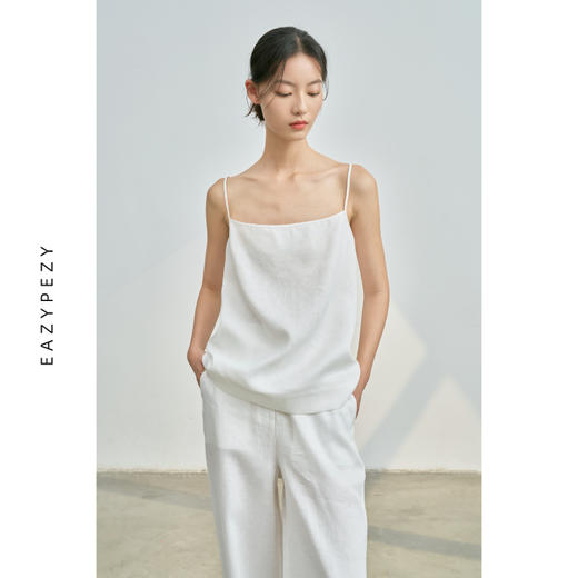 EAZYPEZY 亚麻吊带背心阔腿裤套装 商品图1
