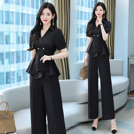 职业套装女夏季新款气质优雅女神范时尚显瘦两件套HR-WM22159 商品图3