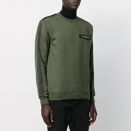 RICHMOND 男士棉质字母徽标印花长袖卫衣 军绿色 RMA19088FE KAKY 商品图1