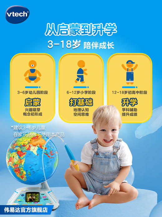 VTech新升级伟易达视听百科地球仪儿童地理启蒙玩具AR点读早教机教具 商品图12