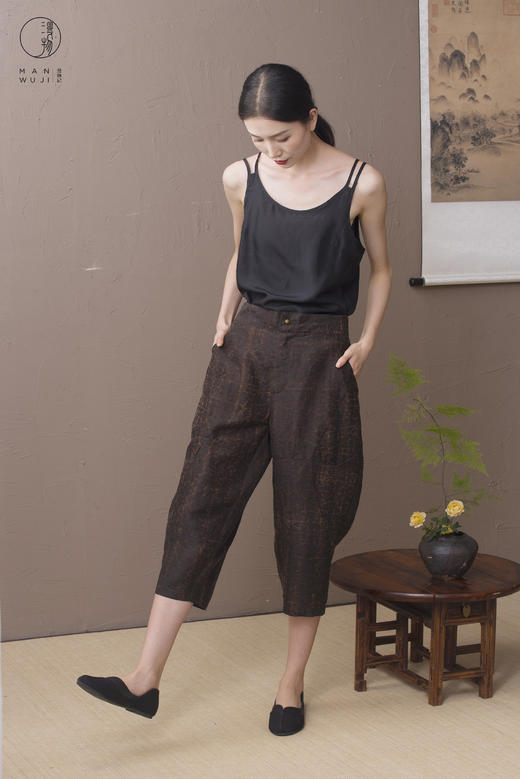 漫物记香云纱女式拼接七分裤xys-w069 商品图3