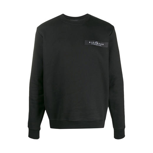 RICHMOND 男士棉质字母徽标印花长袖卫衣 黑色 RMA19088FE BLACK 商品图0
