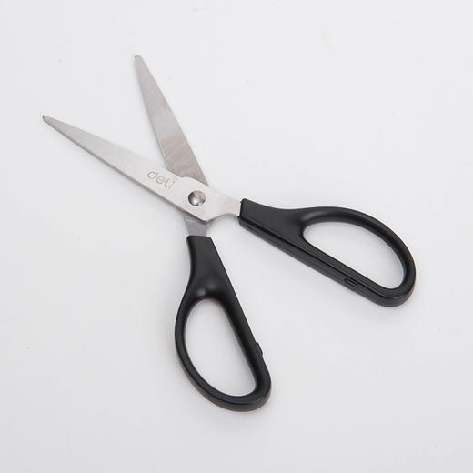 【仅供集采】12把/盒得力手工剪纸刀便捷式 办公用品不锈钢美工无尖圆头安全中号剪刀 家用裁缝多功能剪子0603 商品图0