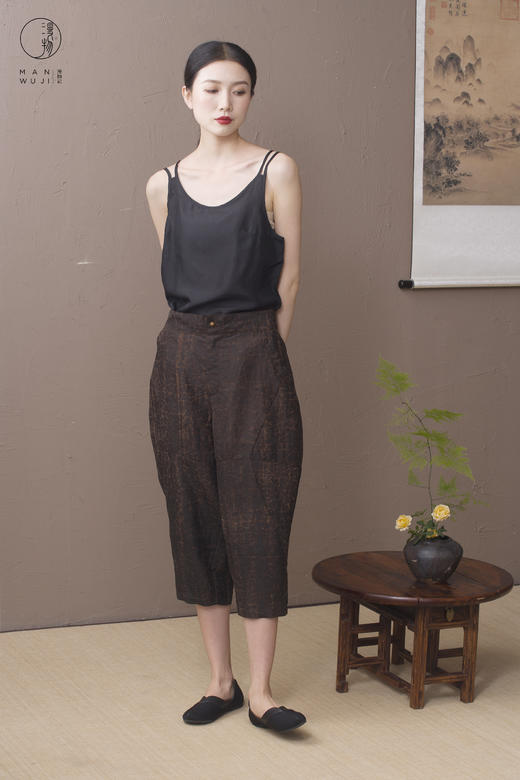 漫物记香云纱女式拼接七分裤xys-w069 商品图6