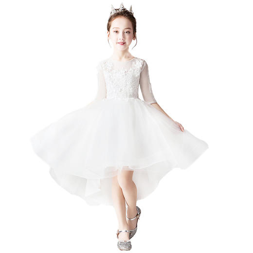 儿童礼服裙花童主持人生日钢琴拖尾演出礼服DP8202 商品图4