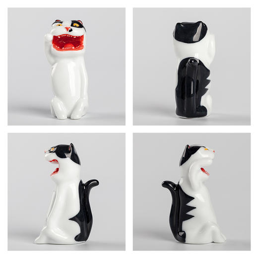 不仁斋薛继业陶瓷雕塑经典款 迷你陶瓷猫 老虎金钱豹摆件潮玩 商品图1