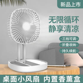 [夏日神器 静享清凉]桌面爆款风扇香氛系统循环家用台式学生宿舍小型收缩多功能风扇热卖