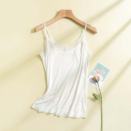 真丝醋酸吊带，蕾丝性感V领女桑蚕丝打底衫内搭宽松短款TG03S151 商品图8
