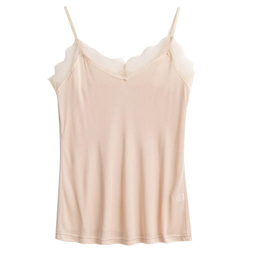 真丝醋酸吊带，蕾丝性感V领女桑蚕丝打底衫内搭宽松短款TG03S151 商品图4