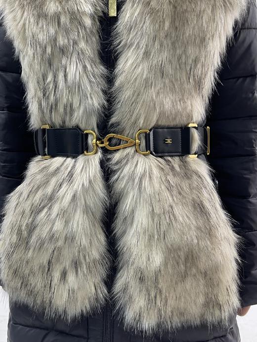 【直播199】EF拼接中长棉服环保皮草9151840823 商品图3