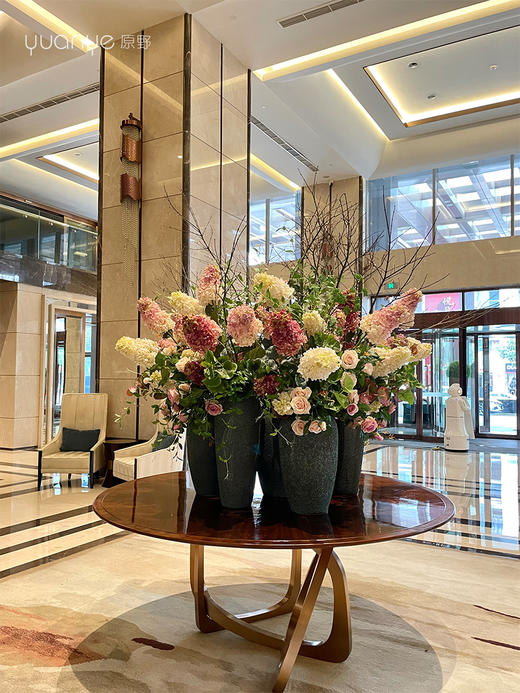 高档酒店大堂仿真花摆件大型大厅中庭圆桌面前台别墅商场装饰假花 商品图0