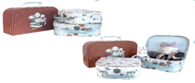 法国moulinroty雨后系列三款手提箱套装（最大尺寸为25x17.5x8厘米）