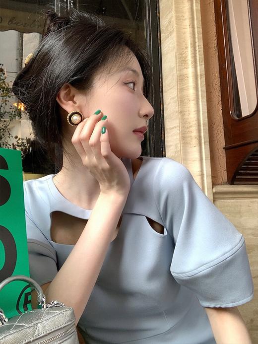 （清仓现货）【社群供V】2022夏季新品 设计感假两件小众气质高腰连衣裙 商品图8