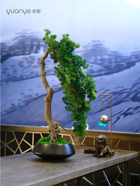 新中式禅意仿真迎客松盆景摆件客厅玄关茶桌酒店软装饰品绿植景观