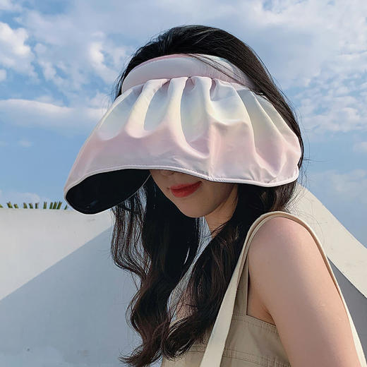 女夏季大檐遮阳帽渐变色空顶贝壳太阳帽遮阳帽sjmh36 商品图2