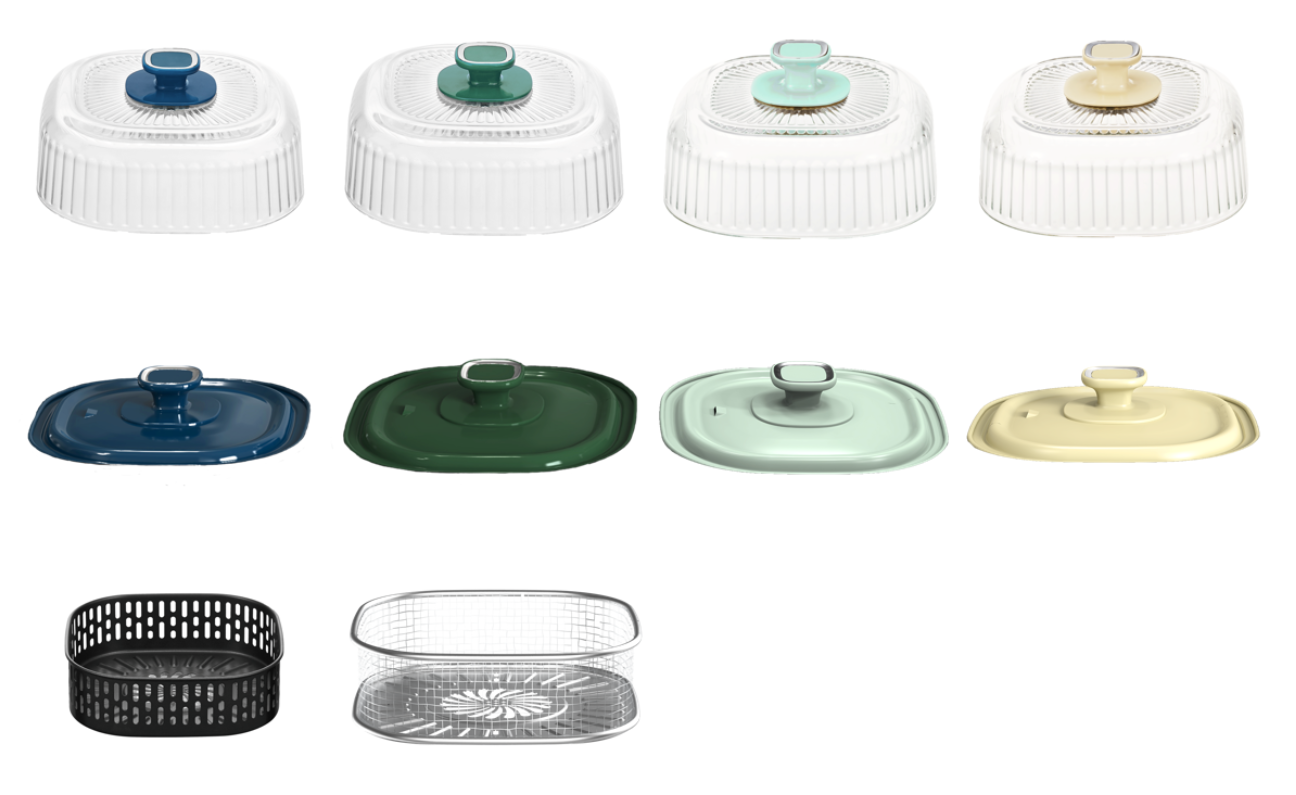 【配件】DL-7711空气炸锅 玻璃锅盖 / 新旧款炸蓝 / 深煮锅锅盖组件