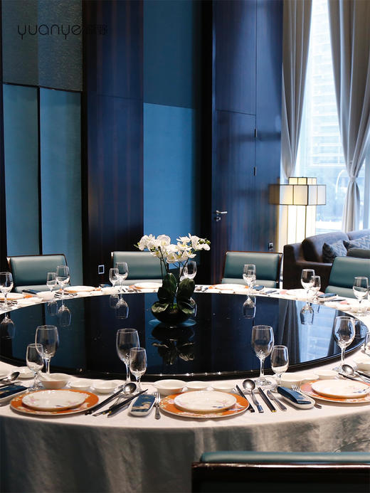 酒店圆桌转盘餐桌花摆花新中式高端餐厅客厅假花摆设装饰花艺摆件 商品图3