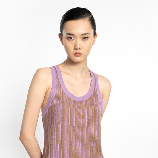 女士2022新款16针提花亚麻后背造型背心裙 商品图1