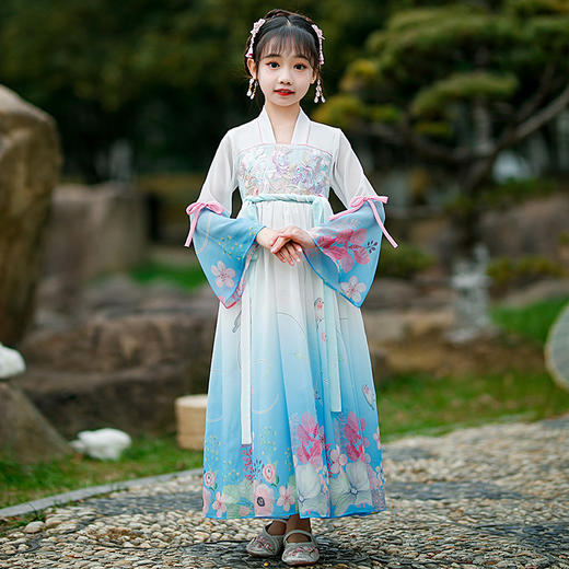 DY-8675汉服女童夏装中国风薄款襦裙古装连衣裙仙小女孩裙儿童唐装 商品图1