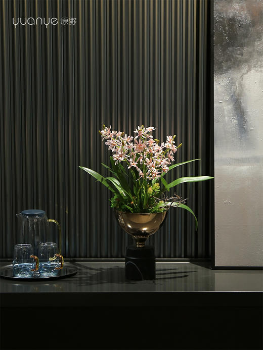兰花仿真花轻奢高档手感保湿假花盆景客厅大堂酒店餐厅装饰花摆件 商品图1