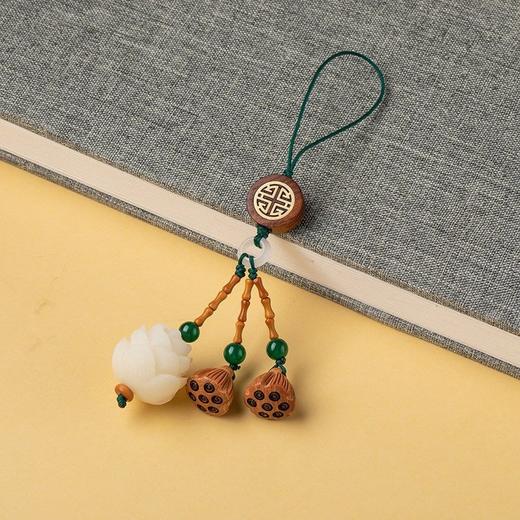 手工编车钥匙扣挂件桃木黄杨菩提莲花包包饰闺蜜朋友礼物玉石挂件 商品图5