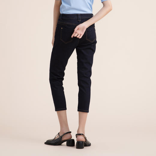 谜底牛仔裤女2022夏季新款复古高腰显瘦减龄休闲裤222MK0563 商品图2