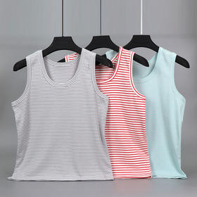 【追求品质，舒适与实穿感】黛唯梵爆款女夏季背心，莱卡棉条纹纯棉，无袖宽松打底内外穿热卖