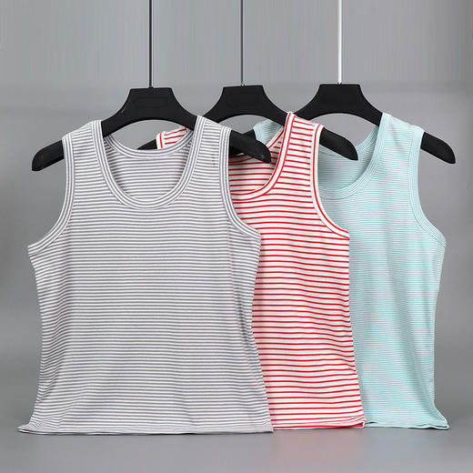 【追求品质，舒适与实穿感】黛唯梵爆款女夏季背心，莱卡棉条纹纯棉，无袖宽松打底内外穿热卖 商品图0