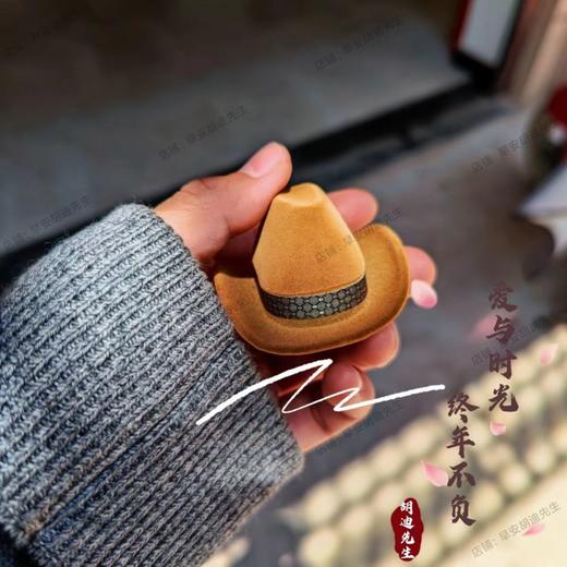 小红书同款胡迪先生的帽子戒指盒520情人节送女友植绒首饰盒 商品图0