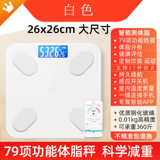 【光能充电蓝牙智能体脂体重秤】太阳能充电APP蓝牙智能电子人体健康秤 体重测量体脂称 商品图13