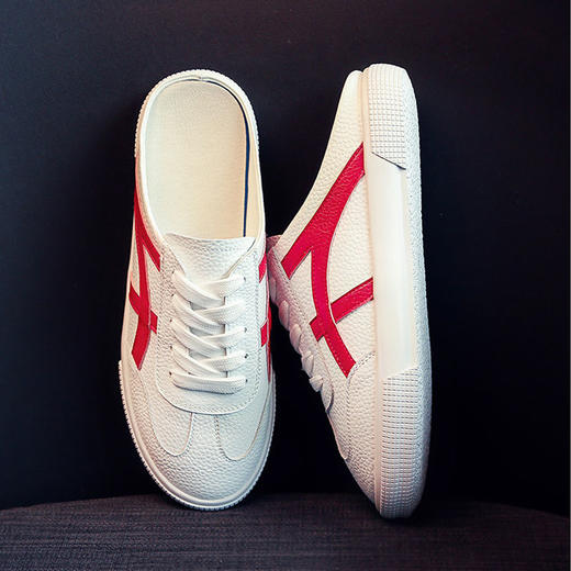 网红女鞋外穿凉拖鞋2023春季新款时尚懒人小白鞋包头半拖单鞋sjmh07 商品图2