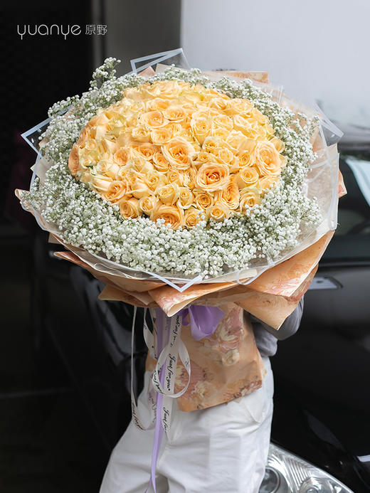 （3种颜色可选）99朵红玫瑰粉玫瑰香槟玫瑰韩式花束 商品图2