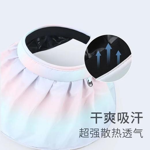 彩虹空顶贝壳帽子女夏季遮阳帽渐变色大檐太阳帽sjmh46 商品图1