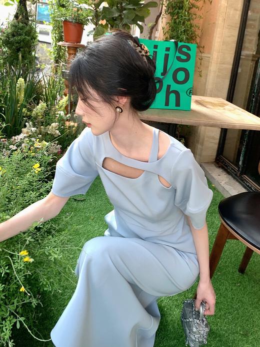 （清仓现货）【社群供V】2022夏季新品 设计感假两件小众气质高腰连衣裙 商品图6