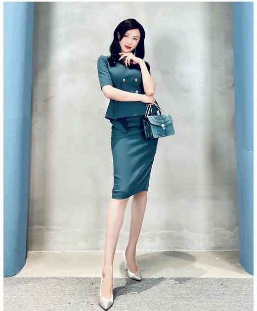 J8182467颈袖添香季时尚职场气质女装OL修身包臀连衣裙女 商品图1