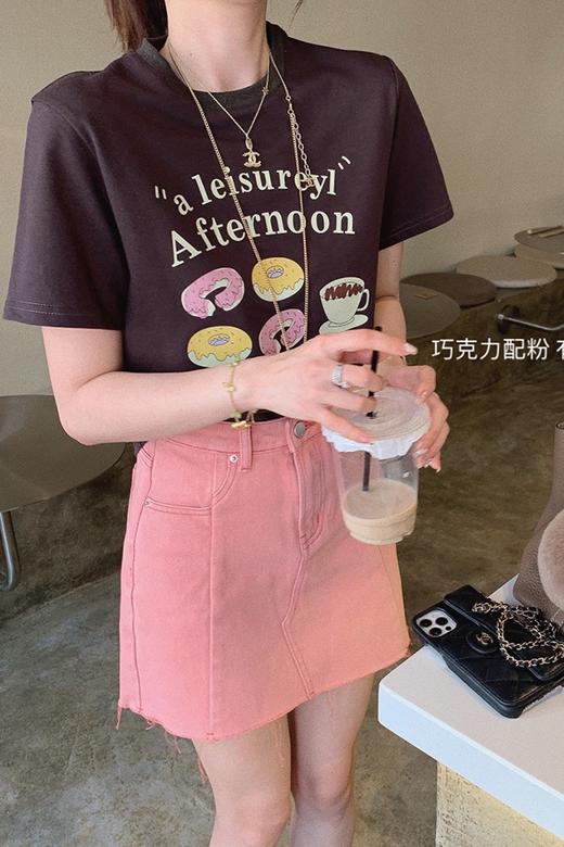 金蘑菇菇【桃桃乌龙】一眼心动小个子粉色牛仔俏皮减龄a字半裙 商品图4