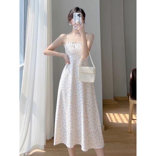 2023新款温柔风长裙紫色碎花吊带连衣裙两件套装女夏wyt14 商品图3