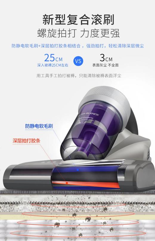 莱克吉米除螨仪家用床上除螨神器小型紫外线杀菌机吸尘器莱克B703 商品图11