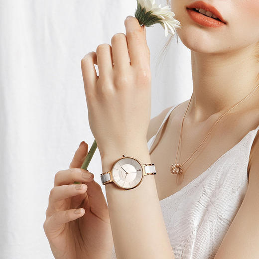 雷克斯手表丨 陶瓷手表  镶钻手表 双按扣 进口机芯 防水 防刮 耐磨 商品图2