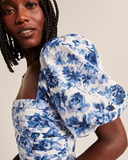 7折！AF新款 泡泡袖皱褶熊方领连衣裙 商品图3