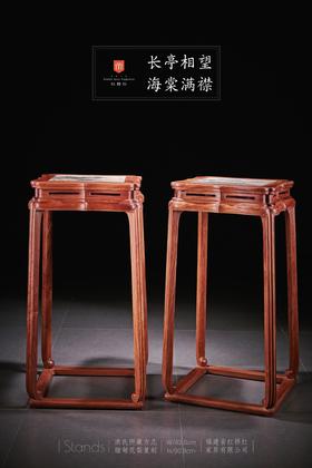 红桥红  家具严选  缅甸花梨（大果紫檀）【石面 洪氏 带托泥方几】