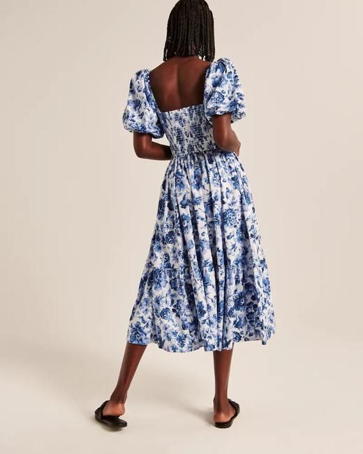 7折！AF新款 泡泡袖皱褶熊方领连衣裙 商品图4