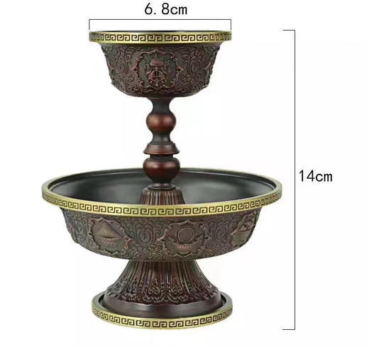 纯铜护法杯 吉祥八宝精品供杯西藏藏传佛教密宗法器佛具供水护法 八吉祥浮雕护法杯 商品图4
