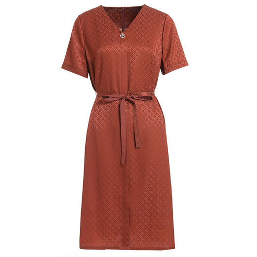 乔万尼真丝连衣裙女夏季新款重磅提花桑蚕丝收腰EF2E332 商品图4