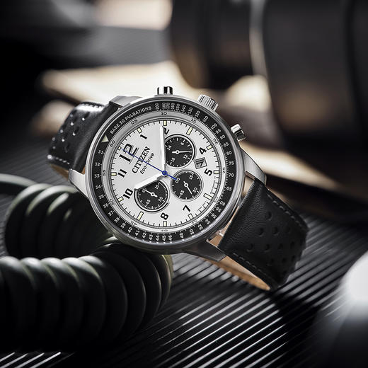 西铁城官方正品FF系列熊猫盘光动能男士手表CA4500-32A 商品图4